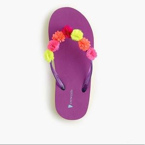 J CREW NEON AMETHYST FLIP FLOP FLORAL SIZE 3